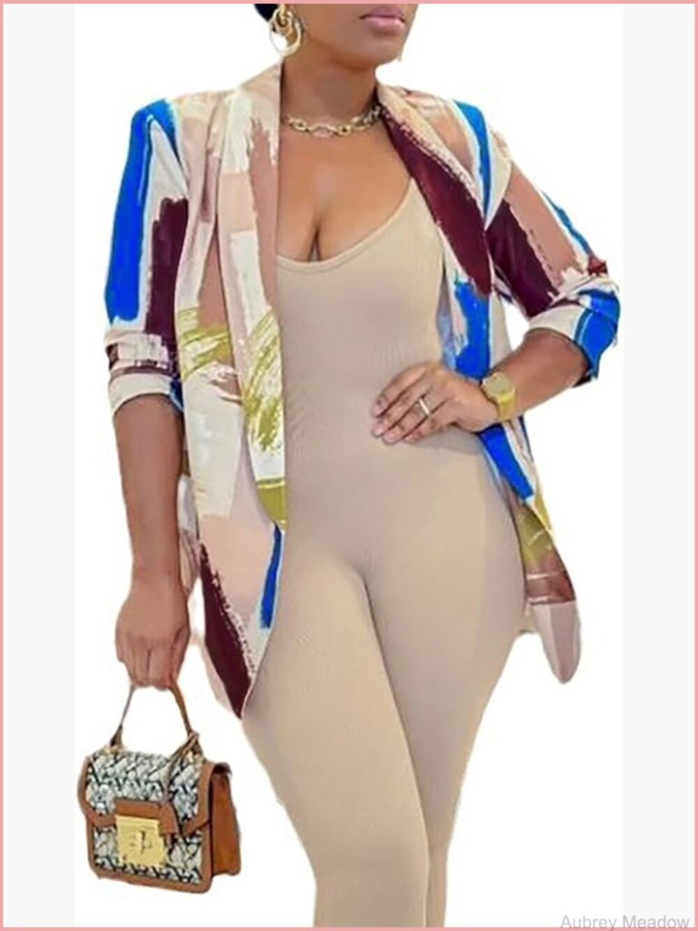 Plus Size Trendy Blazer Jacket Business Casual Open Front